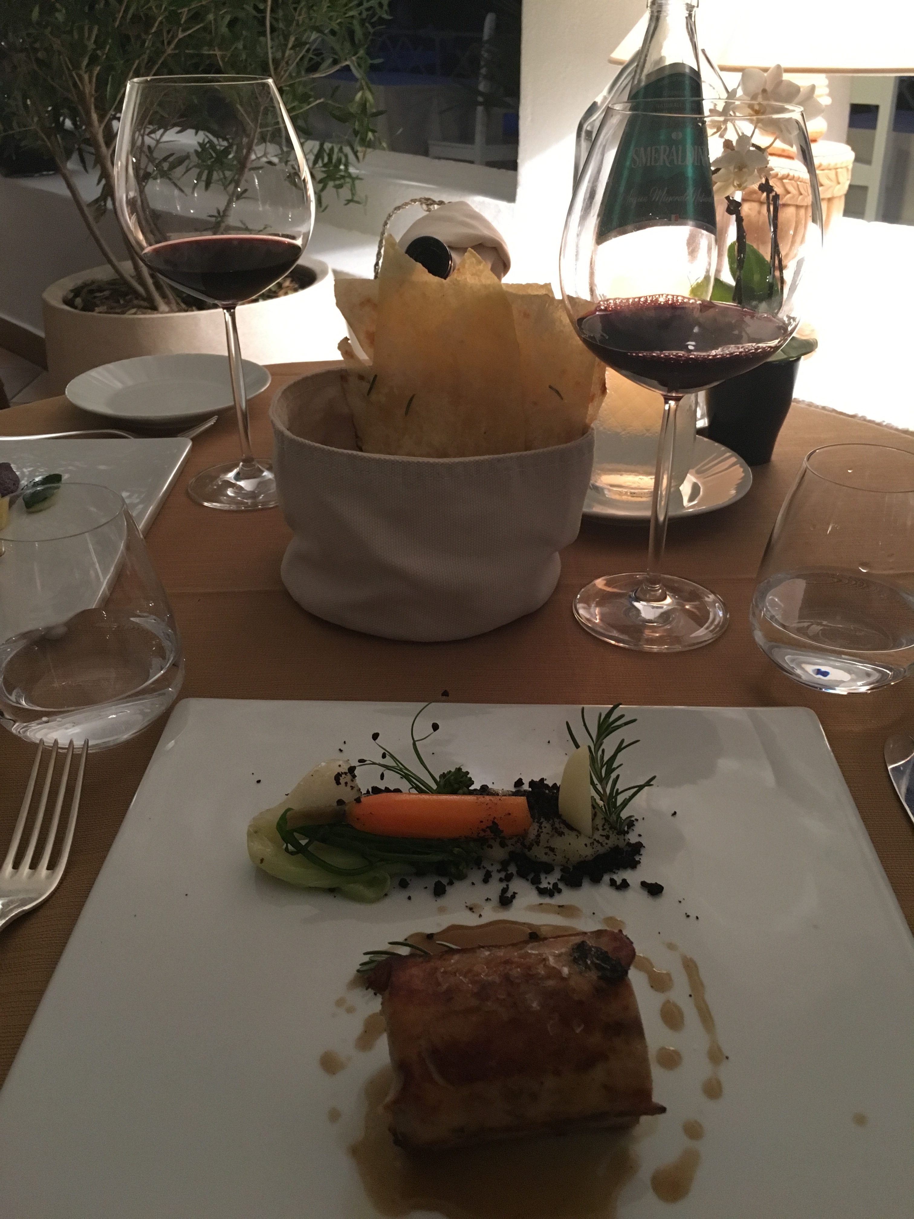 Honeymoon in Sardinia, dinner at grand hotel poltu quatu