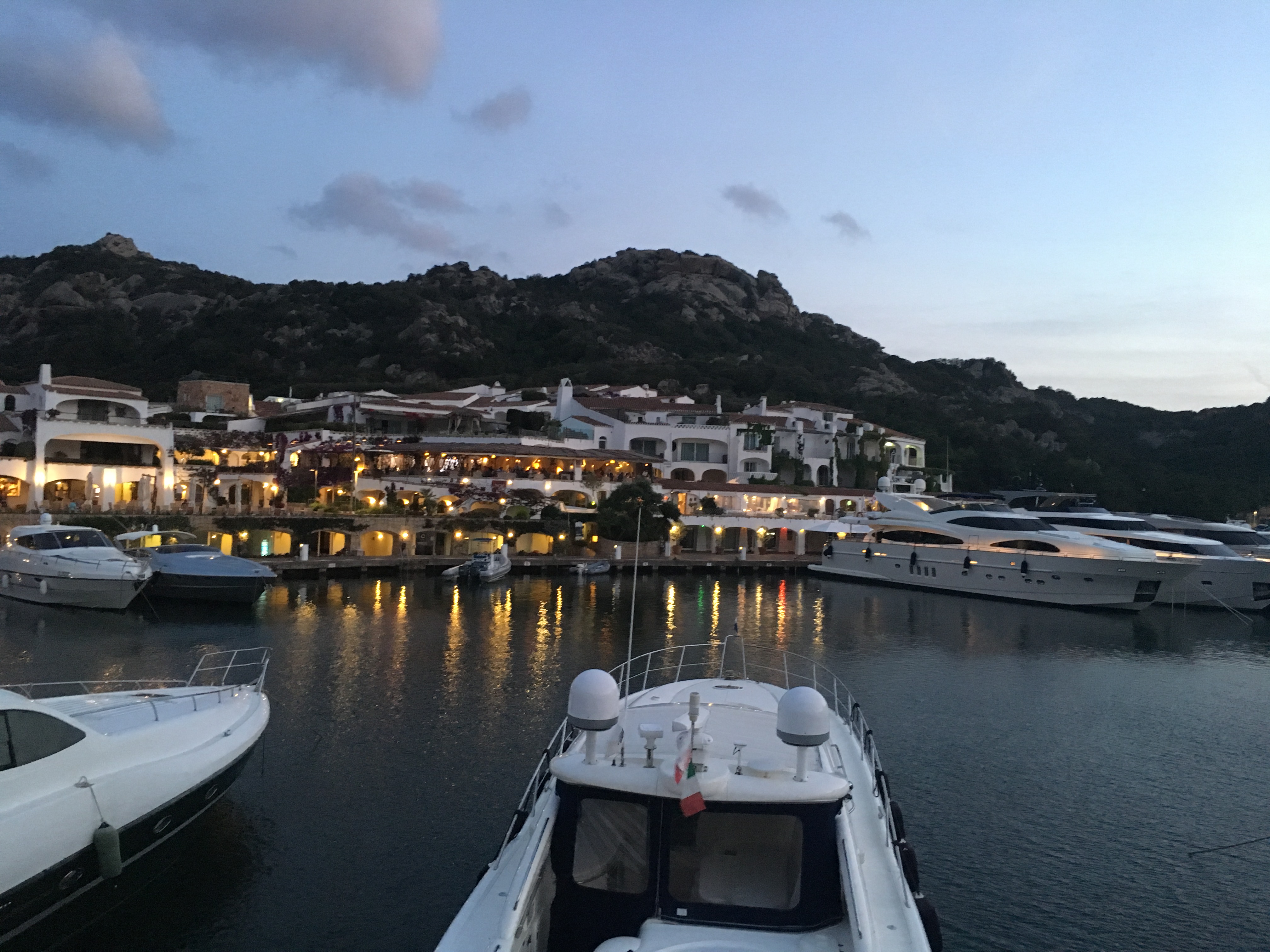 Honeymoon in Sardinia, Grand Hotel Poltu Quatu view from Marina