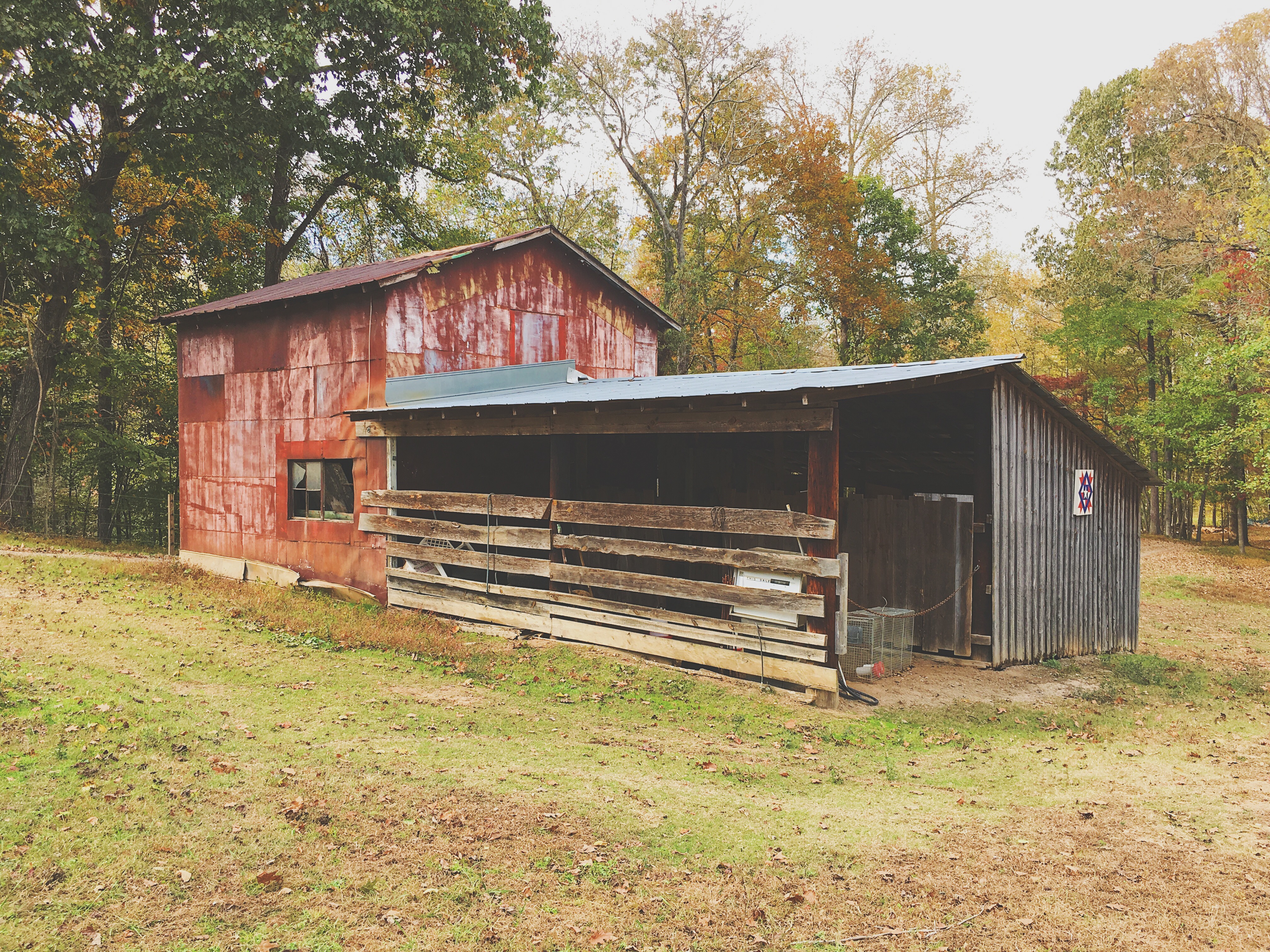 rustic red horse barn