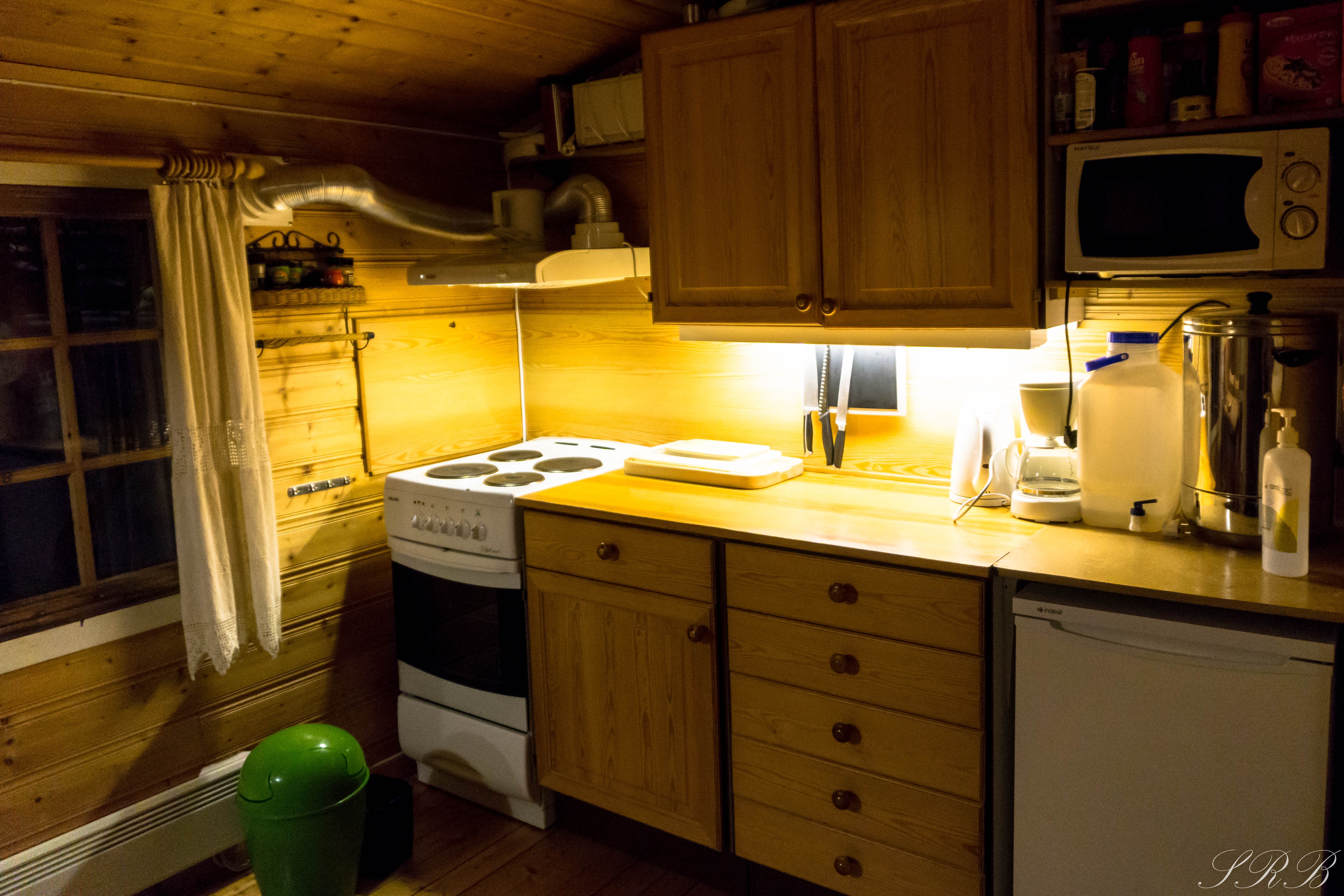 kitchen area of our airbnb in Norway