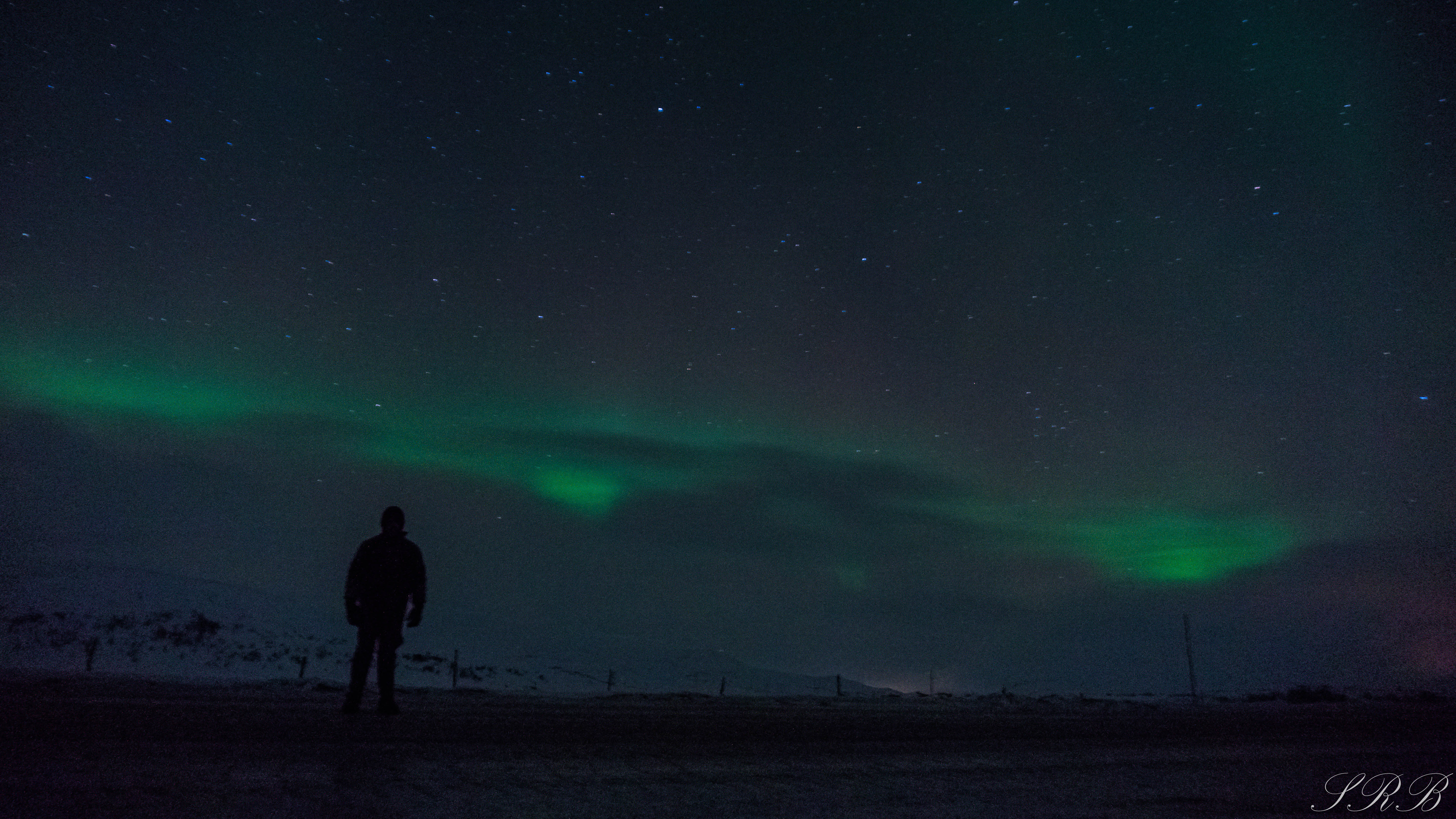 silhouette northern lights Norway