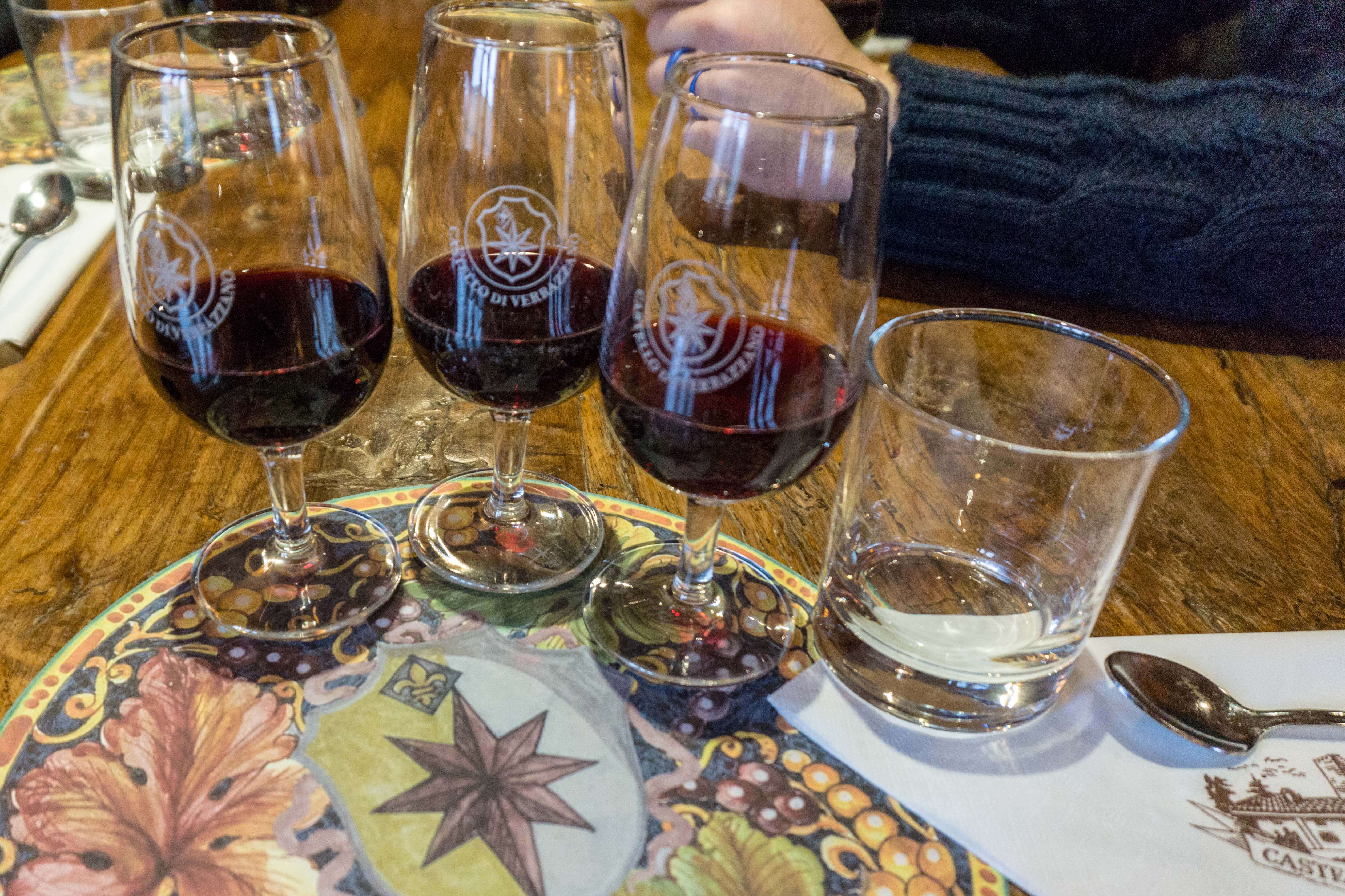castle wine tasting reds