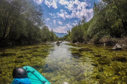 kayaking in italy, astico river, whitewater kayaking