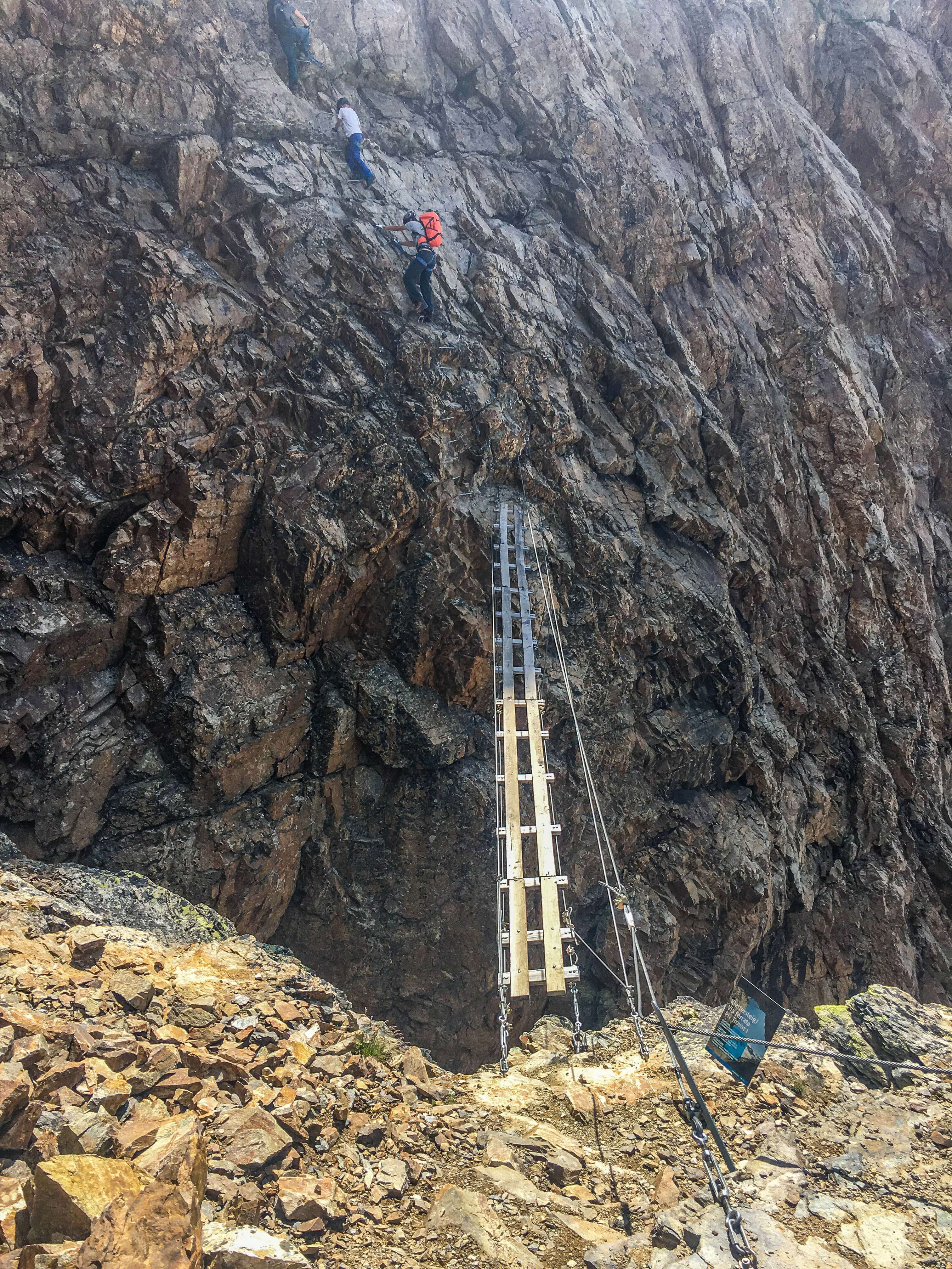 Piz Trovat Via Ferrata, St. Moritz in Switzerland summertime