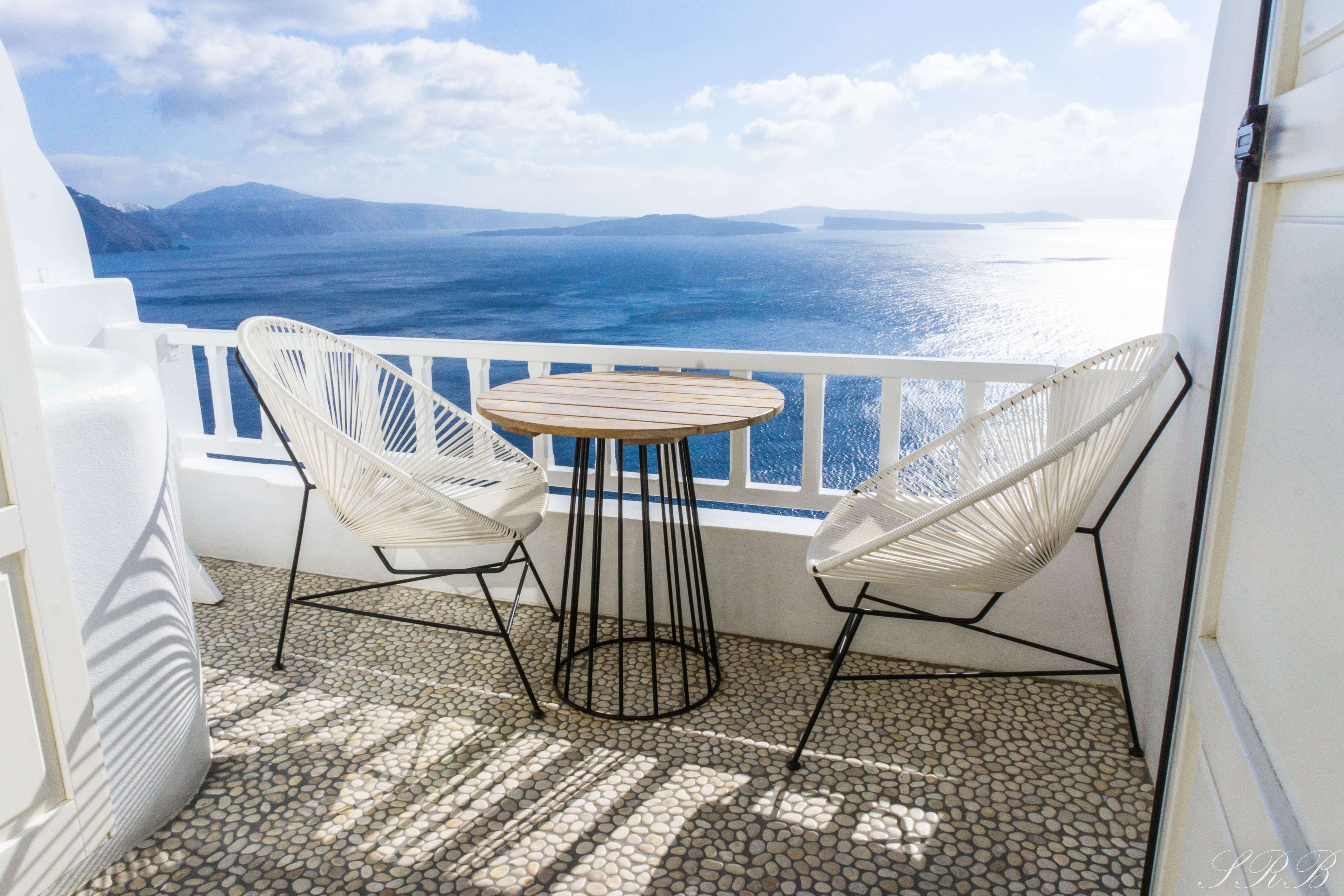 Holidays in Oia Santorini, Delfini Villas Patio