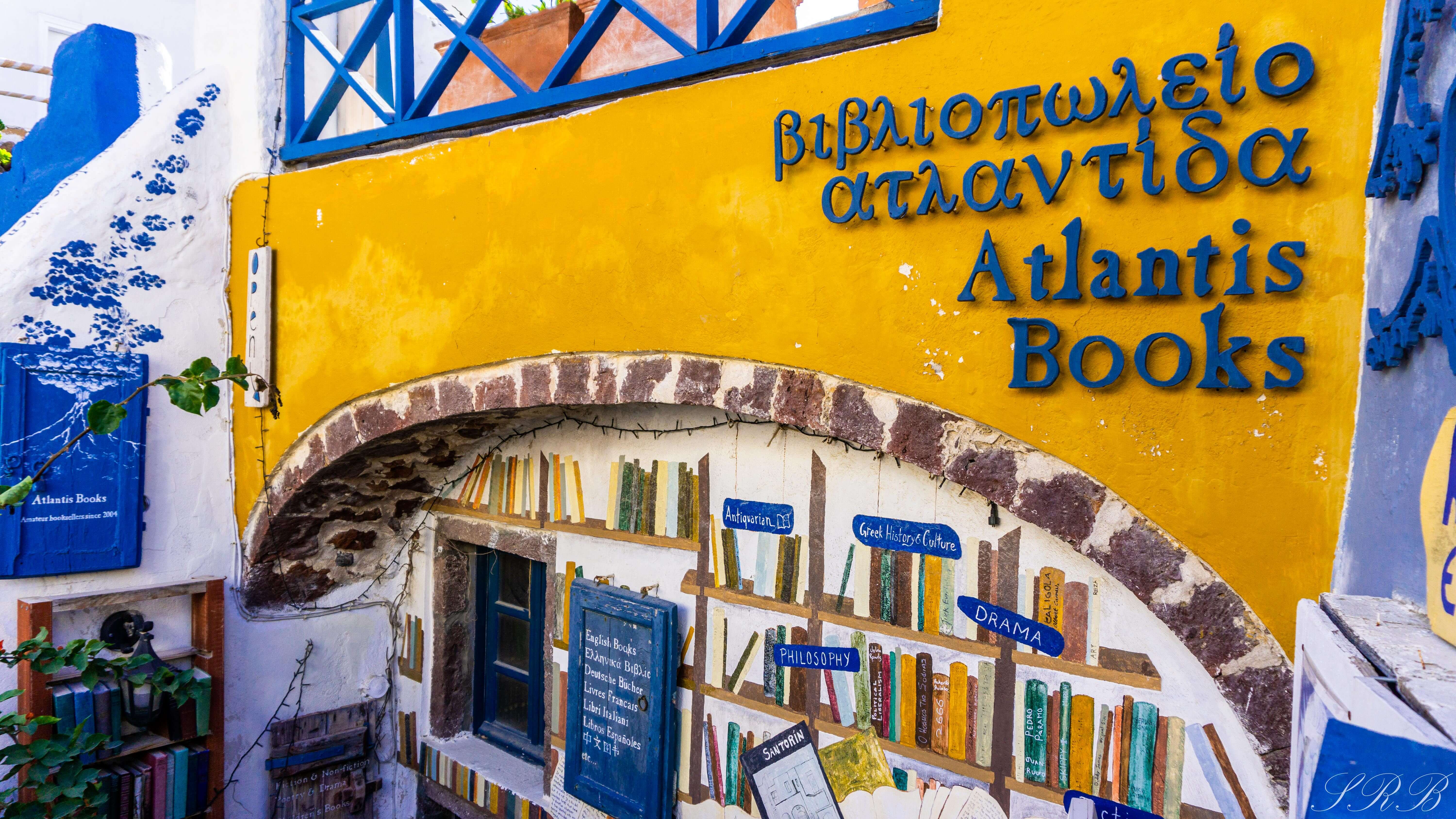 Holidays in Oia Santorini, Atlantis Books Oia Greece