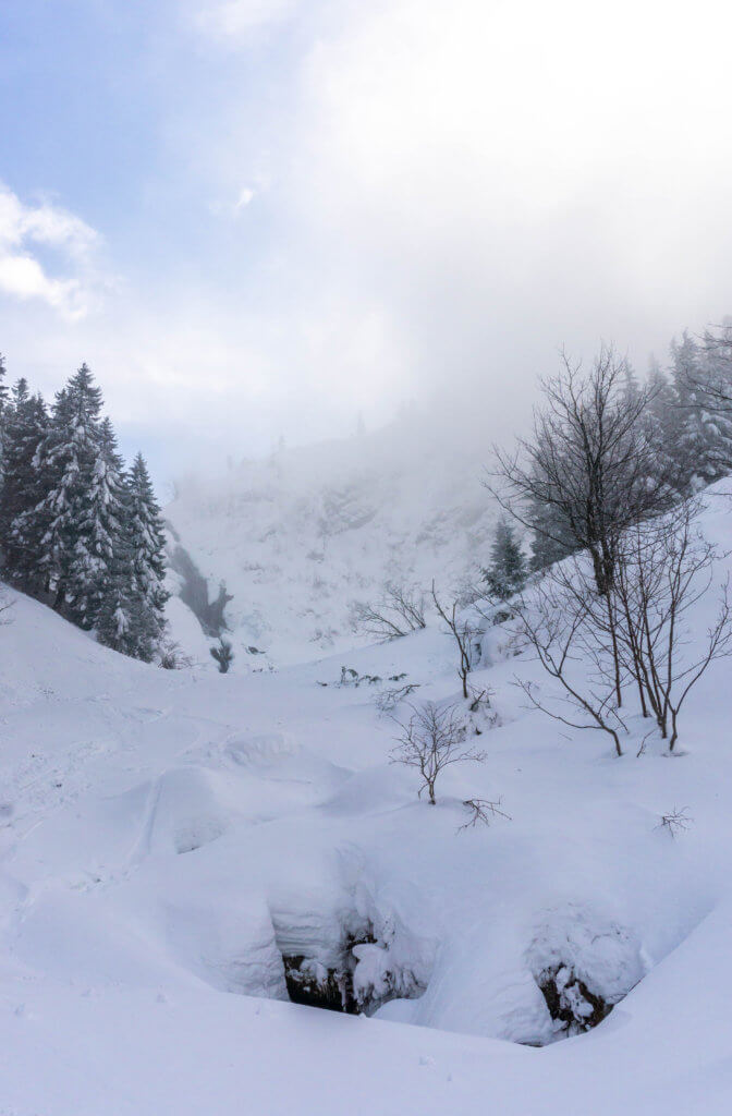 winter in Romania, Cascada Bâlea, Waterfall in Romania