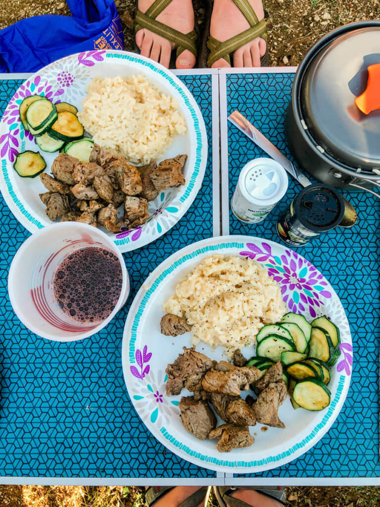 weekend in Croatia, camping dinner at Camp Stine in Starigrad, Croatia