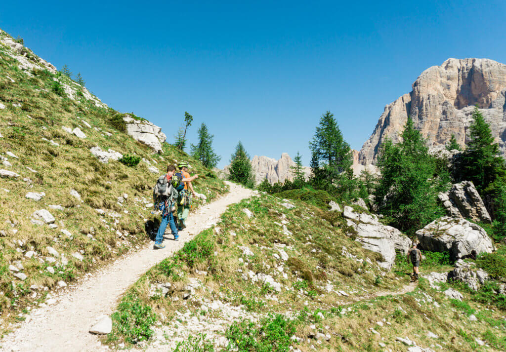 Itinerary for summer hiking in the Dolomites, Cinque Torri