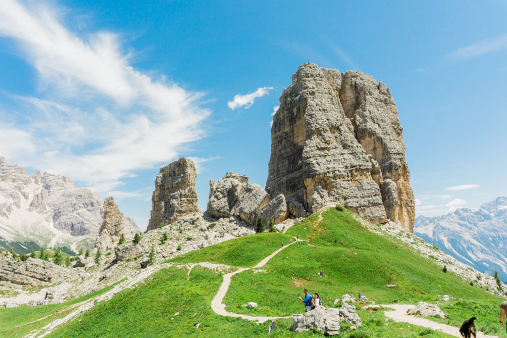Itinerary for summer hiking in the Dolomites, Cinque Torri