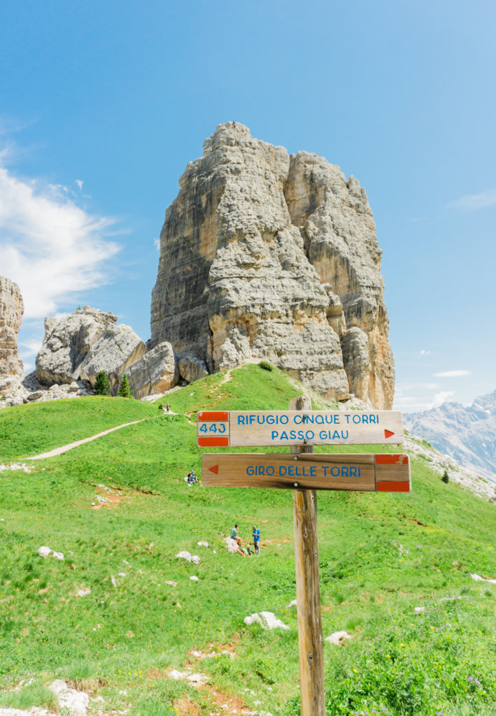 Itinerary for summer hiking in the Dolomites, Cinque Torri