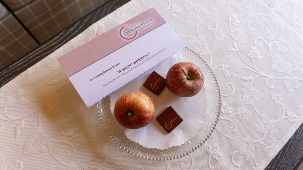 Welcome message in Hotel Natur & Spa Resort Der Alpbacherhof in Alpbach, Austria