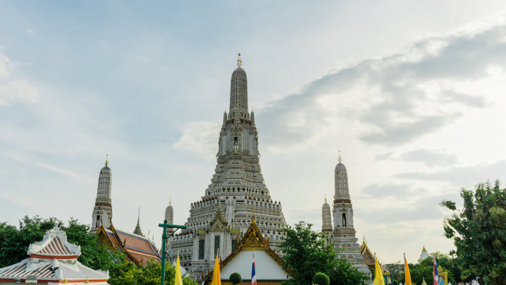 The Grand palace as seen from the Chao Phraya river in Bangkok, Thailand
