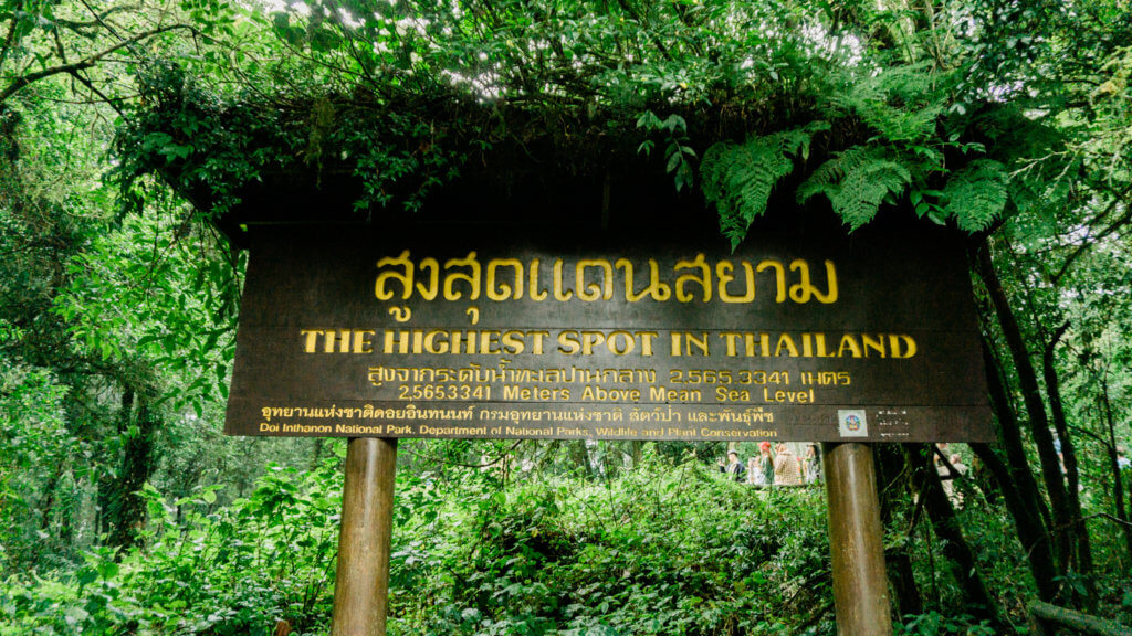 highest point in thailand outside of chiang mai in doi inthanon national park