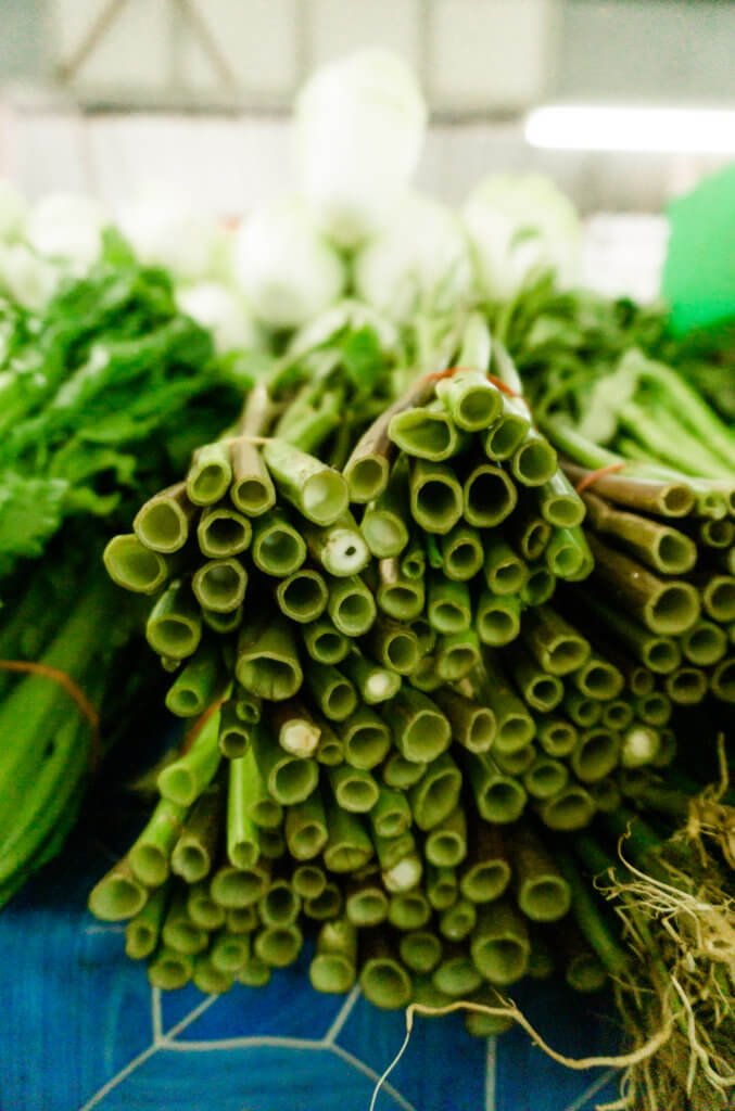 green onions found at the local market in chiang mai thailand