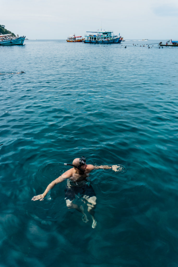 Snorkeling at Koh Tao in Rock Bay Thailand