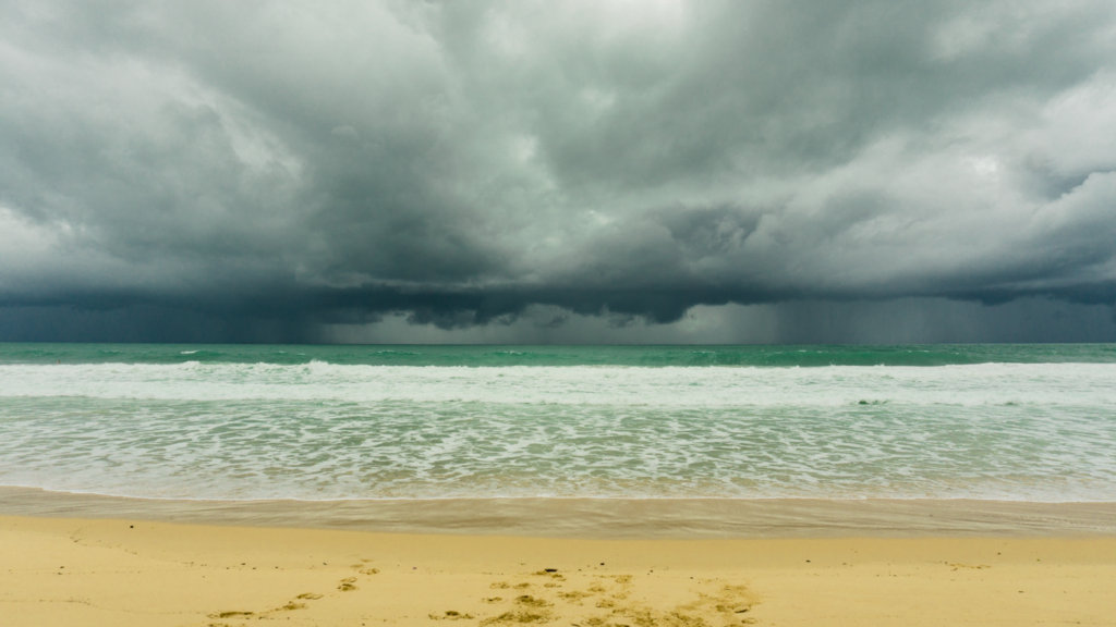 Storms rolling in during rainy season at Surin Beach