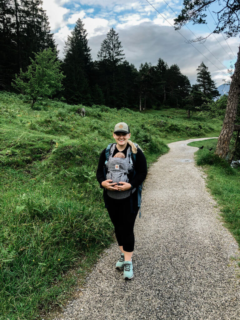 hiking with newborn, garmisch germany