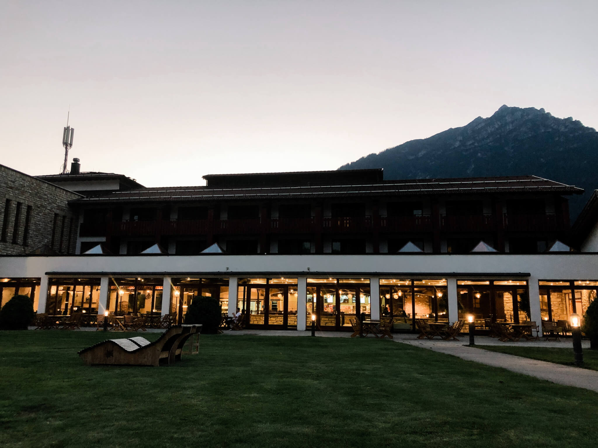 edelweiss lodge and resort at night in garmisch partenkirchen germany