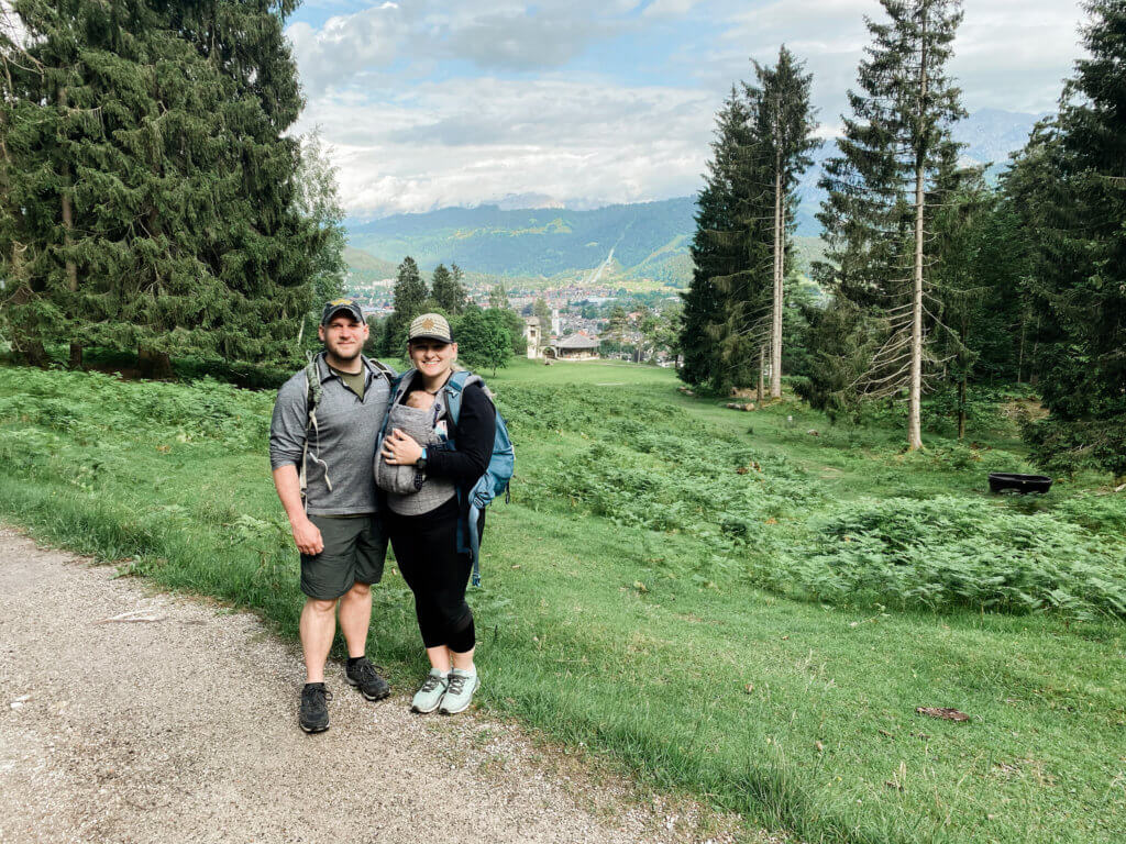 family hike, baby trip to garmisch germany