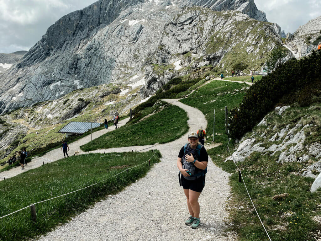 hiking with baby, pleasure adventure trail in garmisch germany