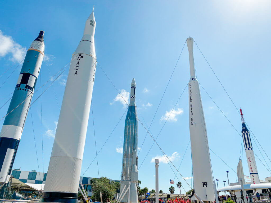 rocket garden at kennedy space center, florida