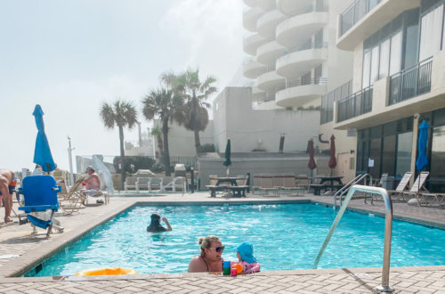 swimming pool at tropic shores resort in daytona beach