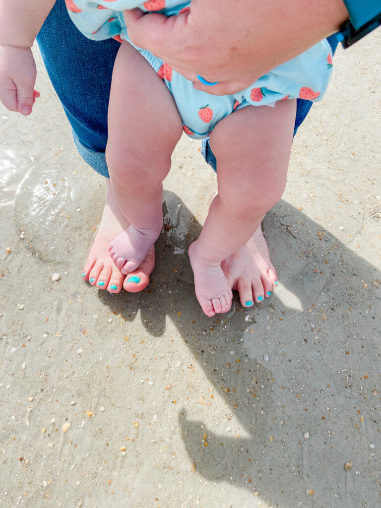 baby toes in the sand