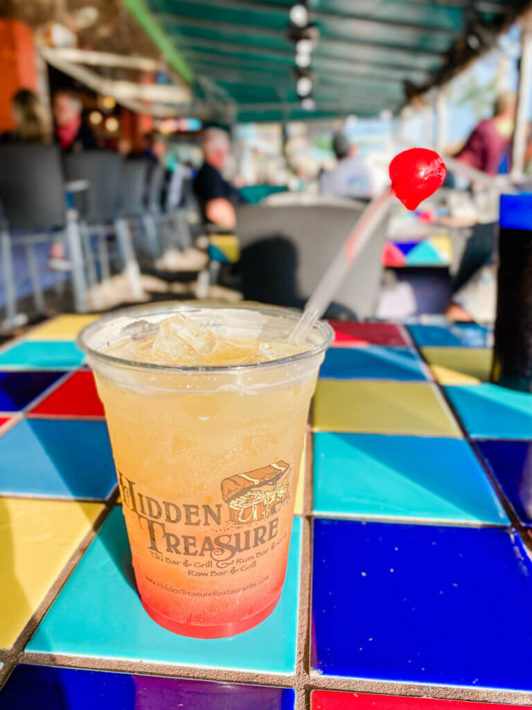 hidden treasure rum bar & grill at sunset