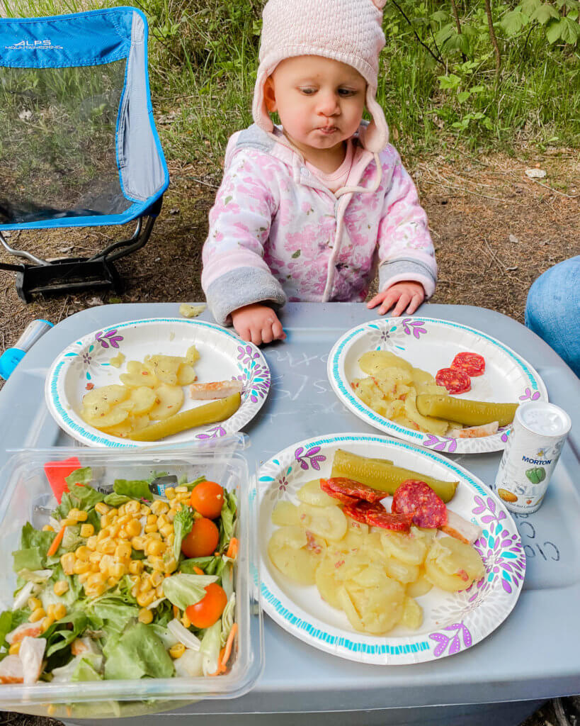 camp food, camping with toddlers