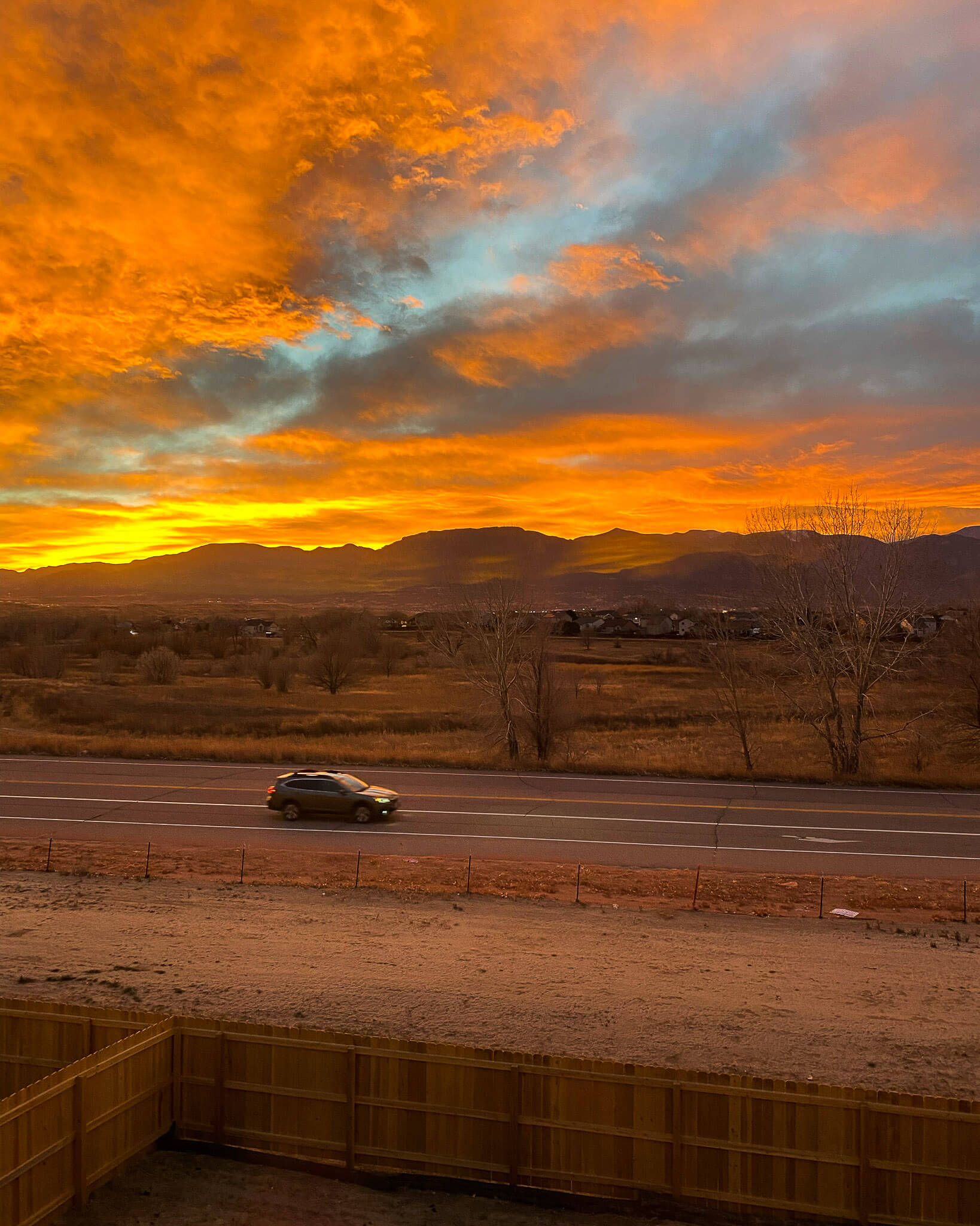 sunset in colorado springs colorado