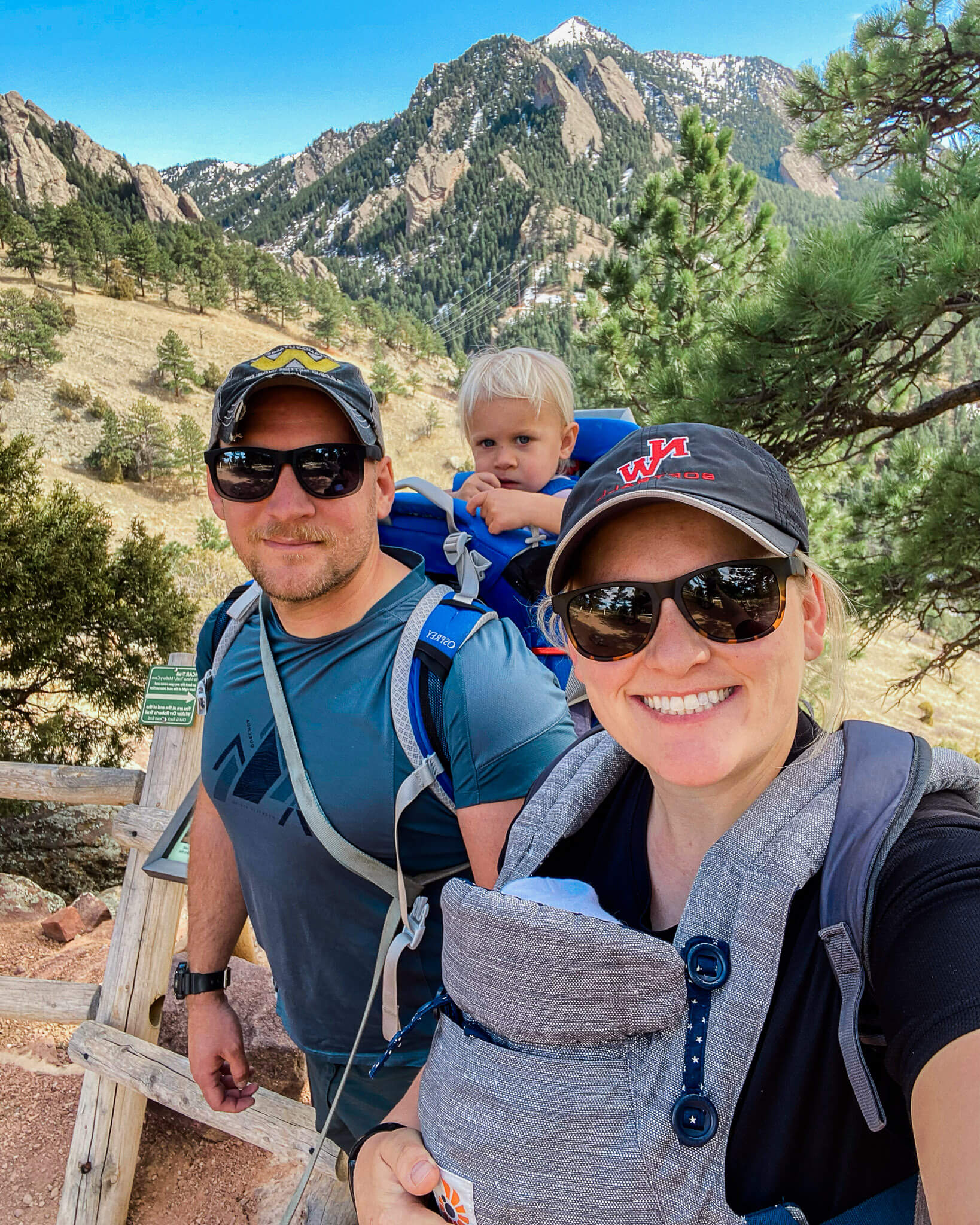 family hiking in boulder, colorado