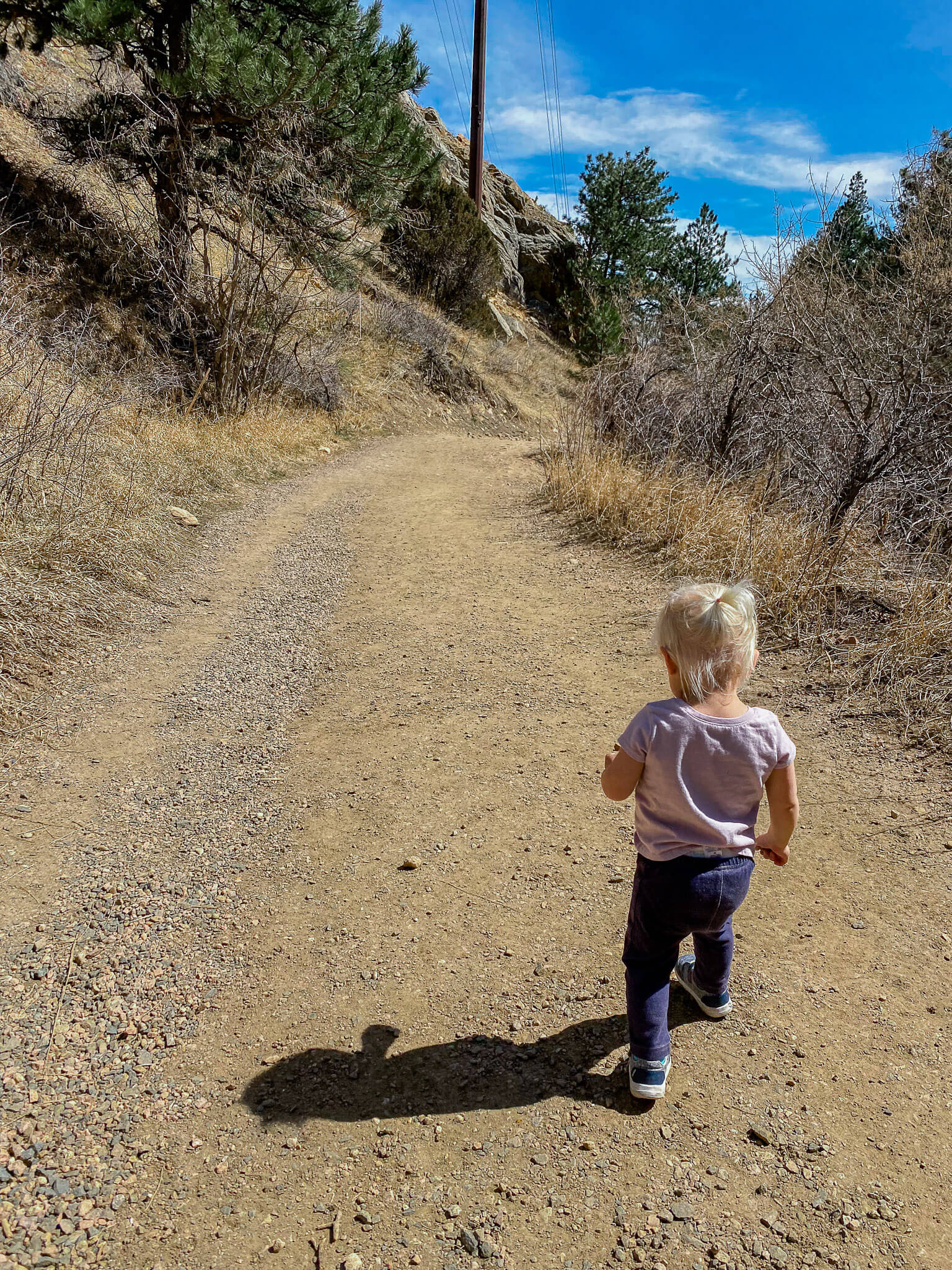 toddler hiking in boulder, colorado