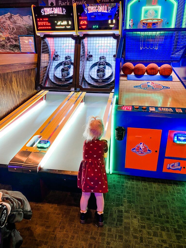 game room at erics underground, breckenridge colorado