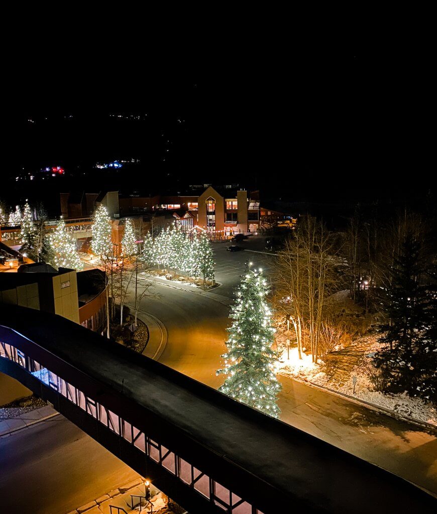 nighttime view from beaver run resort in breckenridge colorado