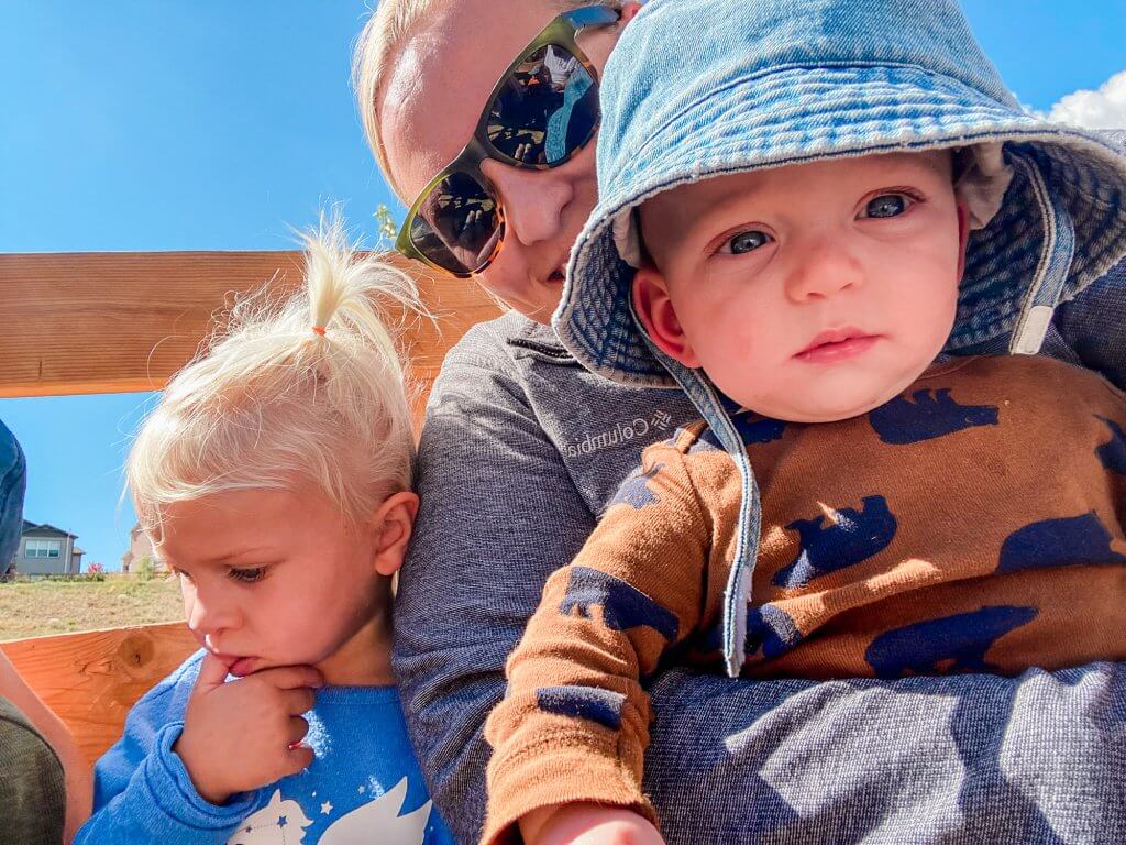 mother and kids
