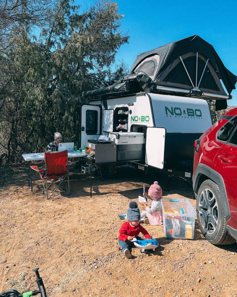 remote working camping trip